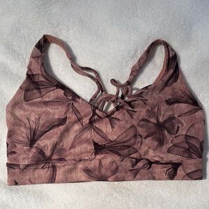 Athleta Mauve Floral Sports Bra- gently used